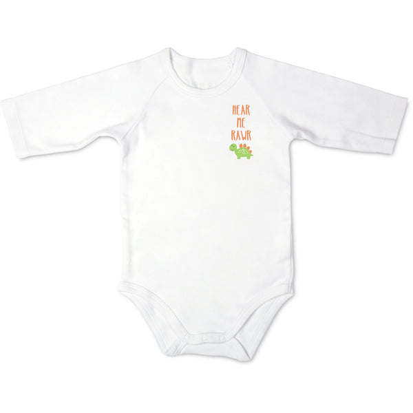 pavilion gift company Dino 0-6 Months 3/4 Length Sleeve Onesie