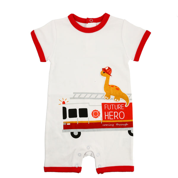 pavilion gift company Dino Firefighter 6-12 Months Romper