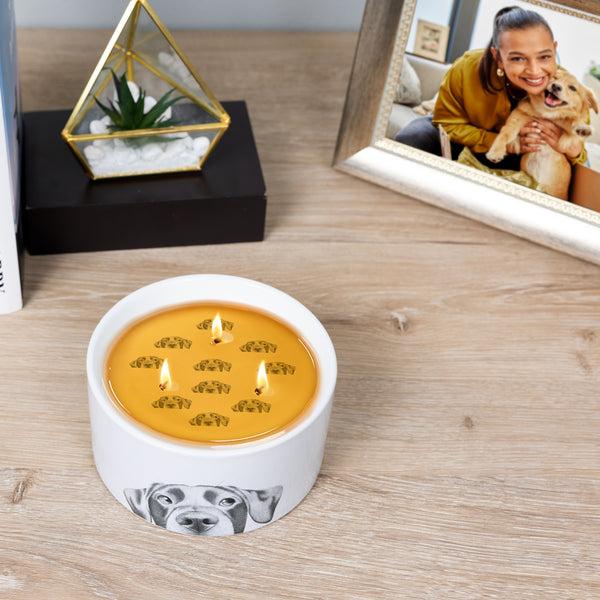 Pavilion Gift Company Dog 10 Oz - 100% Soy Wax Reveal Triple Wick Candle Scent: Tranquility
