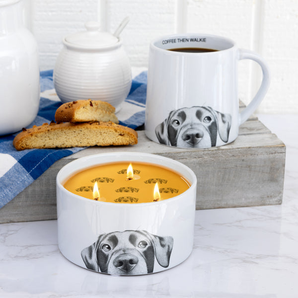 Pavilion Gift Company Dog 10 Oz - 100% Soy Wax Reveal Triple Wick Candle Scent: Tranquility