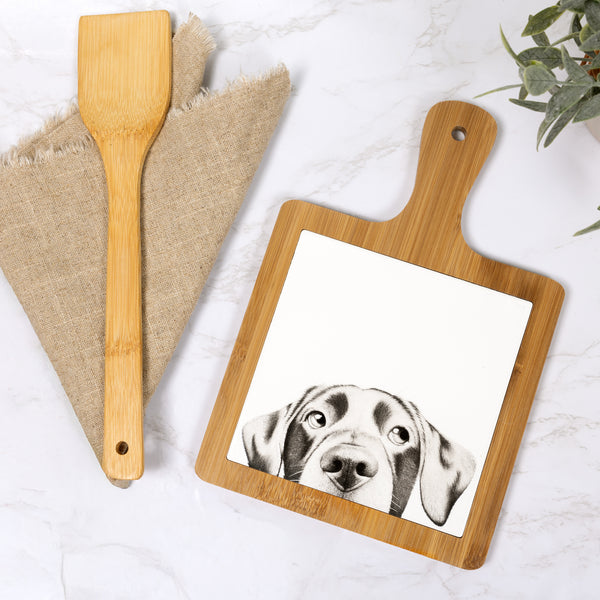 Pavilion Gift Company Dog 7.5" Bamboo & Ceramic Tile Trivet