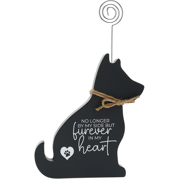 pavilion gift company Dog Heart 6.5" Plaque with Photo Clip
