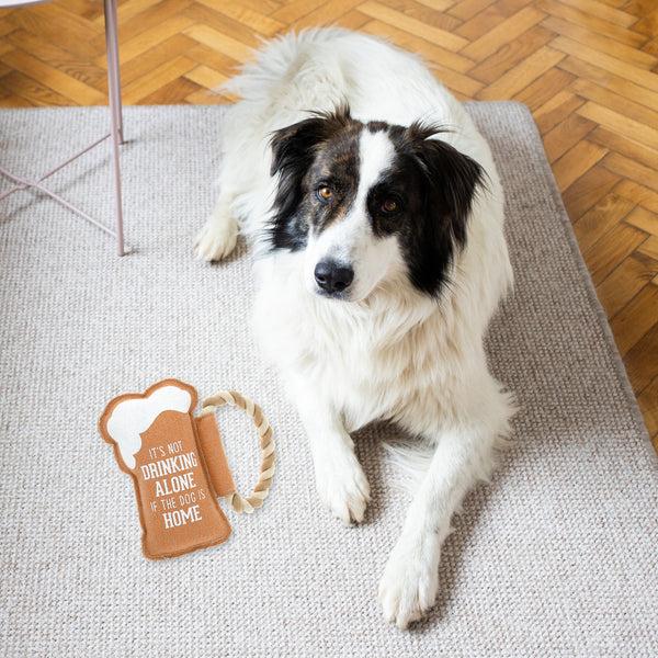 Pavilion Gift Company Dog Is Home 9" Canvas Dog Toy On Rope