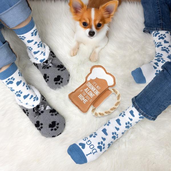 Pavilion Gift Company Dog Is Home 9" Canvas Dog Toy On Rope