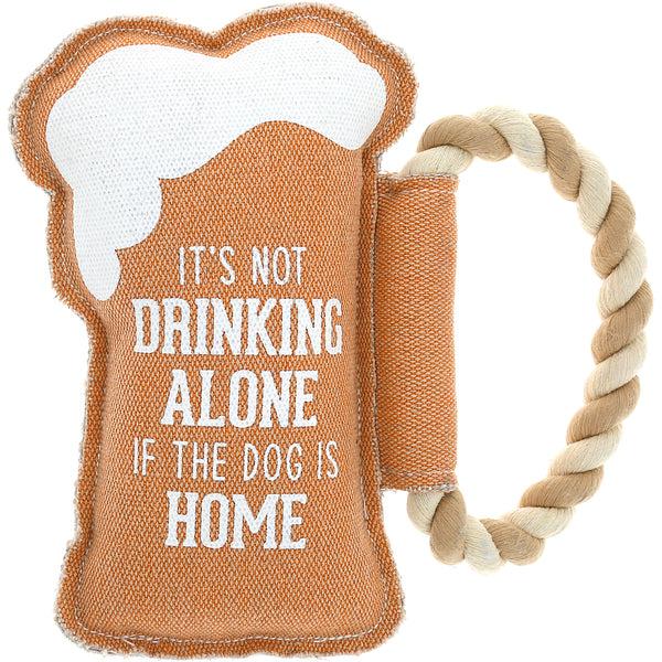 pavilion gift company Dog Is Home 9" Canvas Dog Toy on Rope