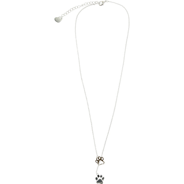 Pavilion Gift Company Dog Lover Rhodium Plated Adjustable Necklace And Earring Set