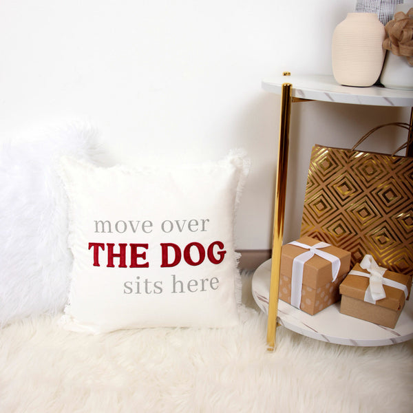 Pavilion Gift Company Dog Sits Here 18" Throw Pillow Cover
