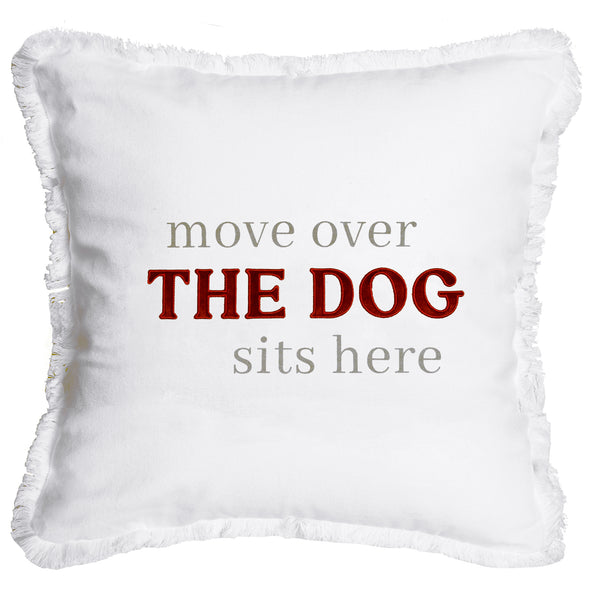pavilion gift company Dog Sits Here 18" Throw Pillow Cover
