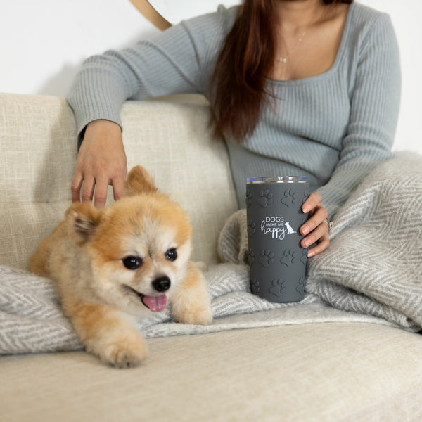 Pavilion Gift Company Dogs 20 Oz Travel Tumbler With 3D Silicone Wrap