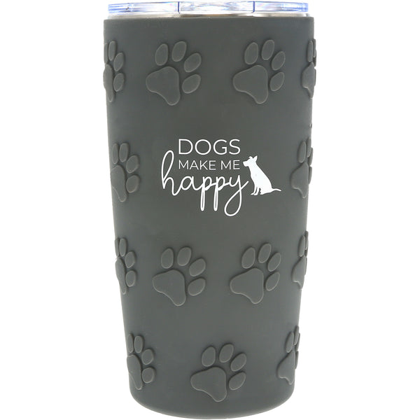 pavilion gift company Dogs 20 oz Travel Tumbler with 3D Silicone Wrap