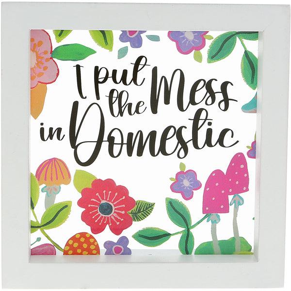 pavilion gift company Domestic 5" x 5" Framed Glass Plaque