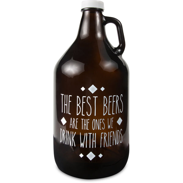 pavilion gift company Drink with Friends 64 oz Glass Growler