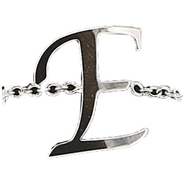 pavilion gift company E Adjustable Rhodium Plated Monogram Ring