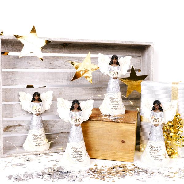 Pavilion Gift Company EBN 50th Birthday 6" EBN Angel Holding Heart