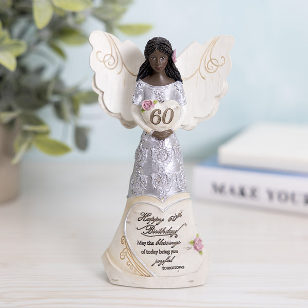 Pavilion Gift Company EBN 60th Birthday 6" EBN Angel Holding Heart