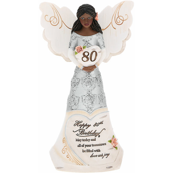 pavilion gift company EBN 80th Birthday 6" EBN Angel Holding Heart