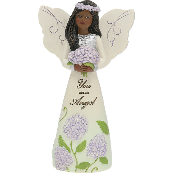pavilion gift company EBN An Angel 5" EBN Angel Holding Hydrangeas