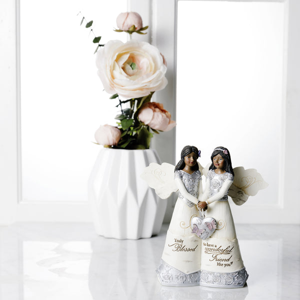 Pavilion Gift Company EBN Friendship 5.5" EBN Double Angels Holding Heart