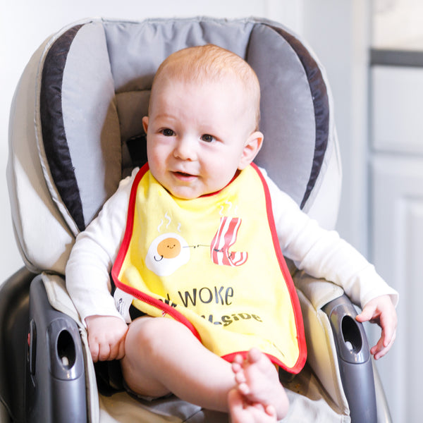Pavilion Gift Company Eggs And Bacon Yellow Reversible Bib 6 Months - 3 Years