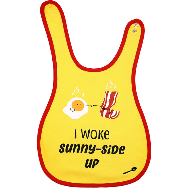 Pavilion Gift Company Eggs And Bacon Yellow Reversible Bib 6 Months - 3 Years