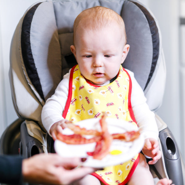 Pavilion Gift Company Eggs And Bacon Yellow Reversible Bib 6 Months - 3 Years