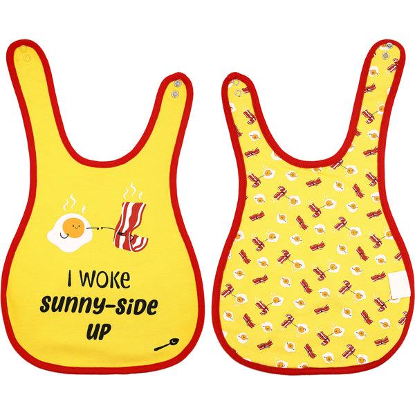pavilion gift company Eggs and Bacon Yellow Reversible Bib 6 Months - 3 Years