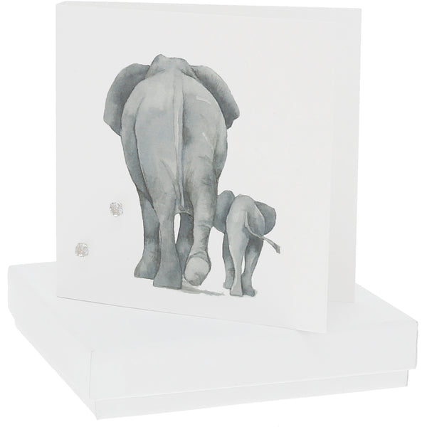 pavilion gift company Elephants 4mm Sterling Silver Cubic Zirconia Stud Earrings