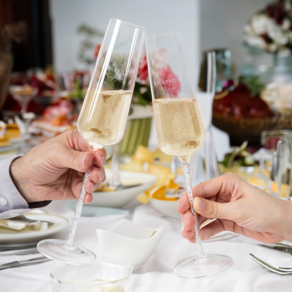 Pavilion Gift Company Engaged Gift Boxed 7 Oz Glass Toasting Flute Set