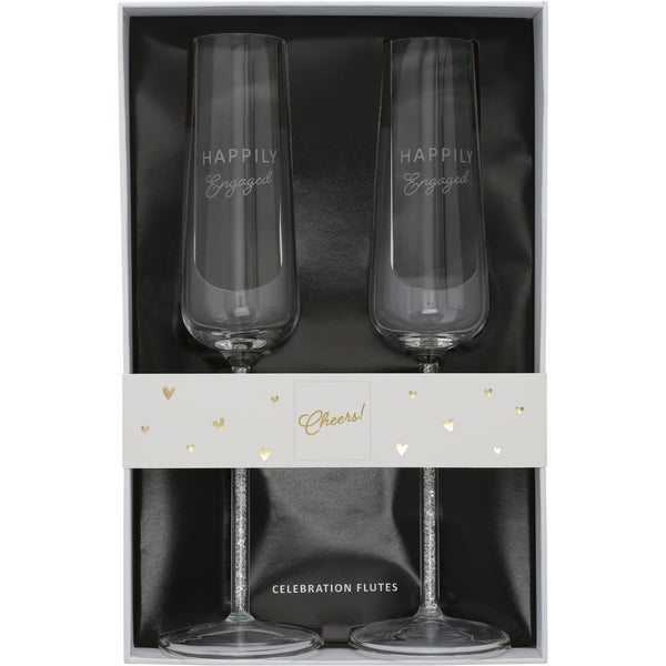 pavilion gift company Engaged Gift Boxed 7 oz Glass Toasting Flute Set