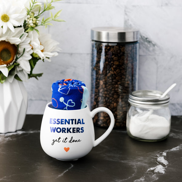Pavilion Gift Company Essential Workers 15.5 Oz Mug And Sock Set