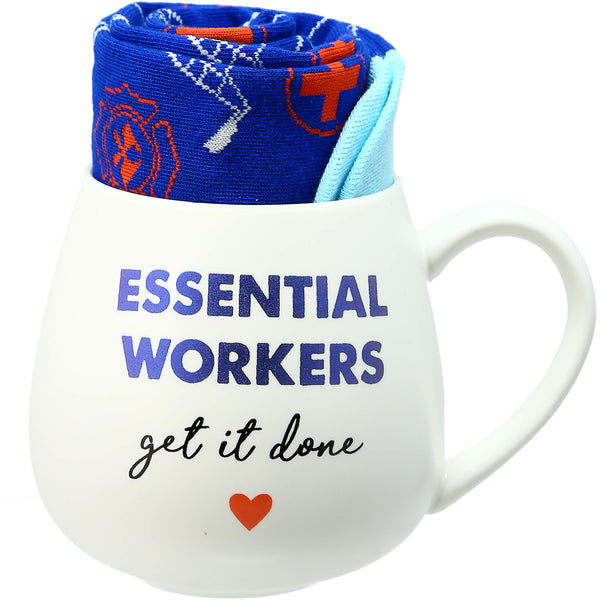 pavilion gift company Essential Workers 15.5 oz Mug and Sock Set
