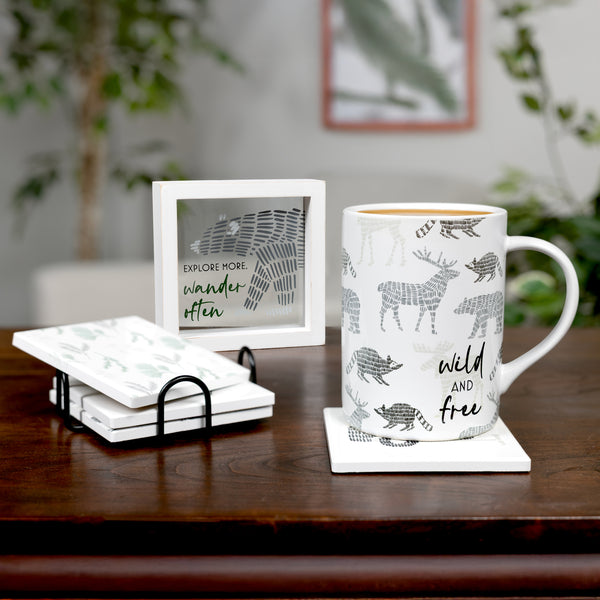 Pavilion Gift Company Explore 5" X 5" Framed Glass Plaque
