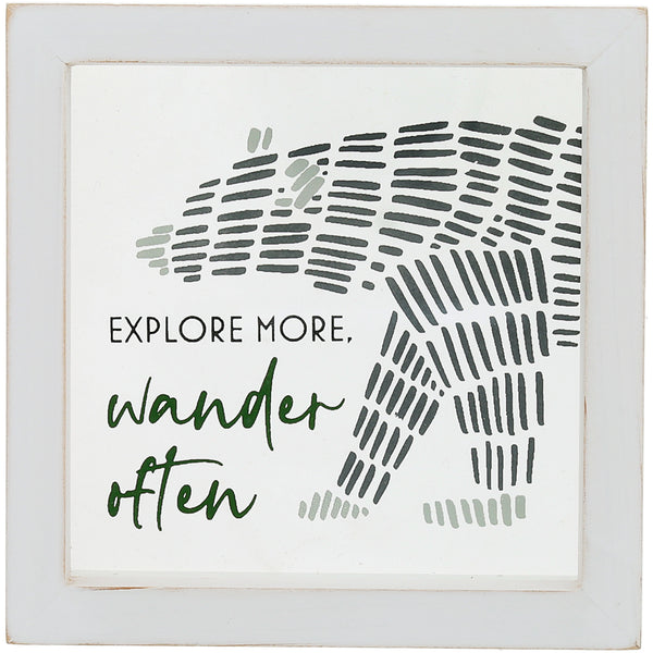 pavilion gift company Explore 5" x 5" Framed Glass Plaque