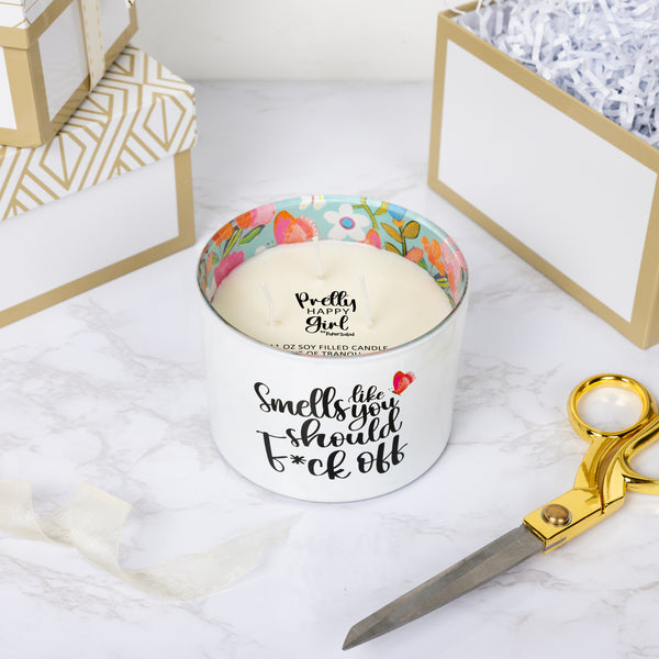 Pavilion Gift Company F*ck Off 11 Oz - 100% Soy Wax Candle Scent: Tranquility