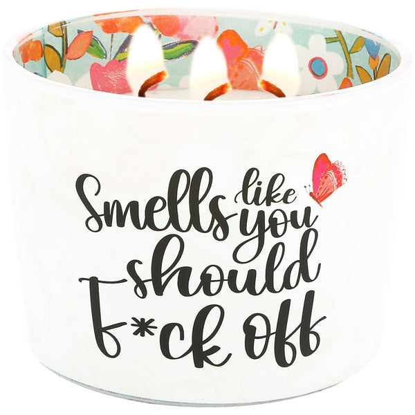 pavilion gift company F*ck Off 11 oz - 100% Soy Wax Candle Scent: Tranquility