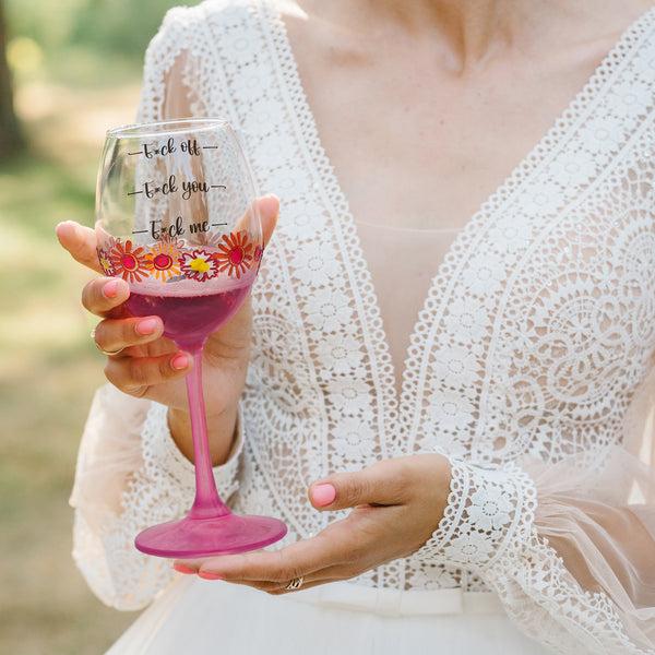 Pavilion Gift Company F*ck Off Gift Boxed 18 Oz Wine Glass