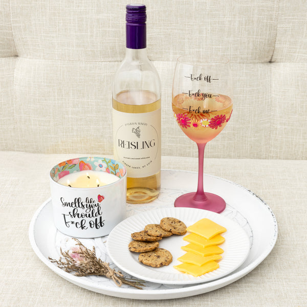 Pavilion Gift Company F*ck Off Gift Boxed 18 Oz Wine Glass