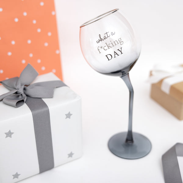 Pavilion Gift Company F*cking Day 11 Oz Tipsy Stemmed Wine Glass