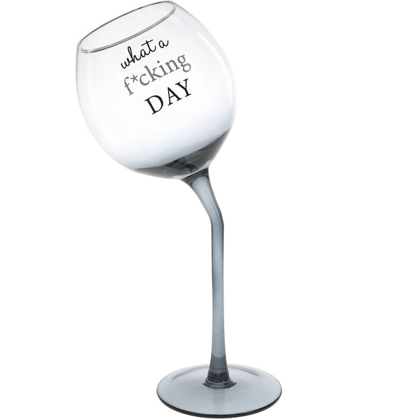 pavilion gift company F*cking Day 11 oz Tipsy Stemmed Wine Glass