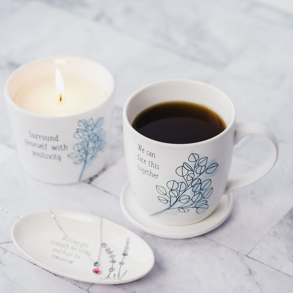 Pavilion Gift Company Face This Together 17 Oz Cup With Coaster Lid