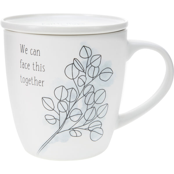 pavilion gift company Face This Together 17 oz Cup with Coaster Lid