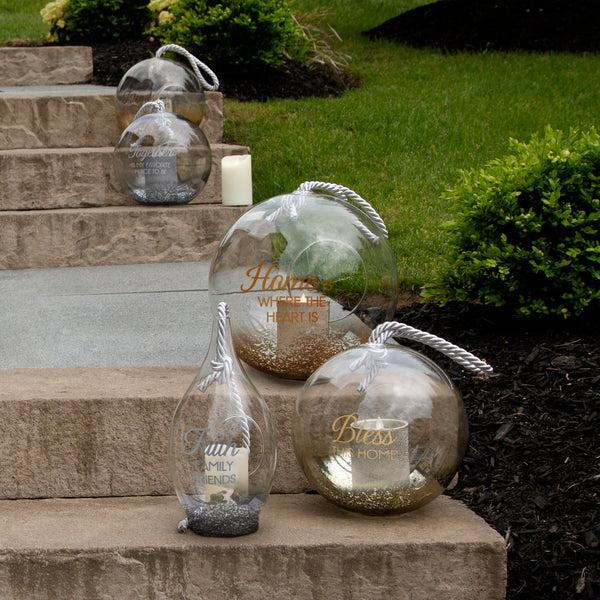 Pavilion Gift Company Faith 11.5" Smoke Glass Lantern