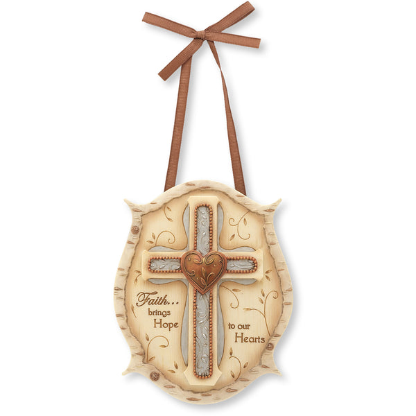 pavilion gift company Faith 4.5" x 5.75" Cross Plaque