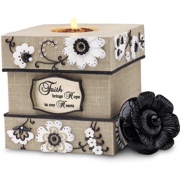 pavilion gift company Faith 5" Square Tealight Holder
