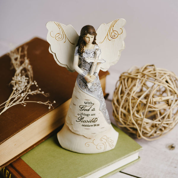 Pavilion Gift Company Faith 6.5" Angel Holding Cross