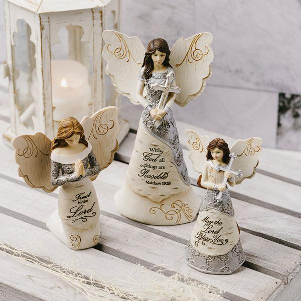 Pavilion Gift Company Faith 6.5" Angel Holding Cross