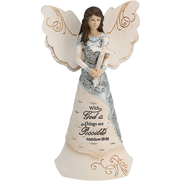 pavilion gift company Faith 6.5" Angel Holding Cross