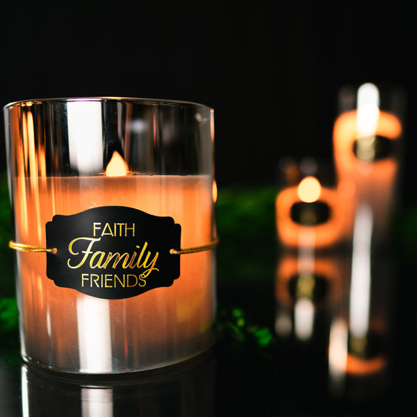 Pavilion Gift Company Faith 6" Smoke Luster Realistic Flame Candle