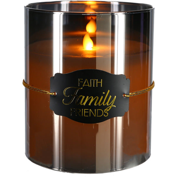pavilion gift company Faith 6" Smoke Luster Realistic Flame Candle