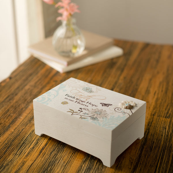 Pavilion Gift Company Faith 6" X 4" Rectangular Music Box